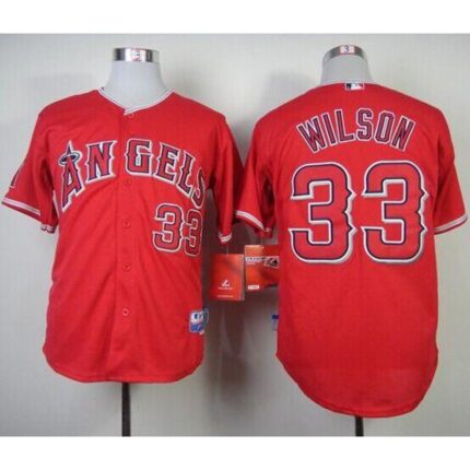 Angels of Anaheim #33 C.J. Wilson Red Cool Base Stitched MLB Jersey