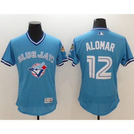 Blue Jays #12 Roberto Alomar Light Blue Flexbase Authentic Collection Cooperstown Stitched MLB Jersey