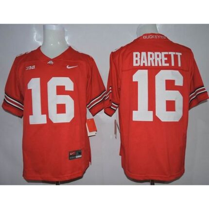 Buckeyes #16 J. T. Barrett Red Limited Stitched NCAA Jersey