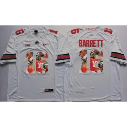 Buckeyes #16 J. T. Barrett White Player Fashion Stitched NCAA Jersey