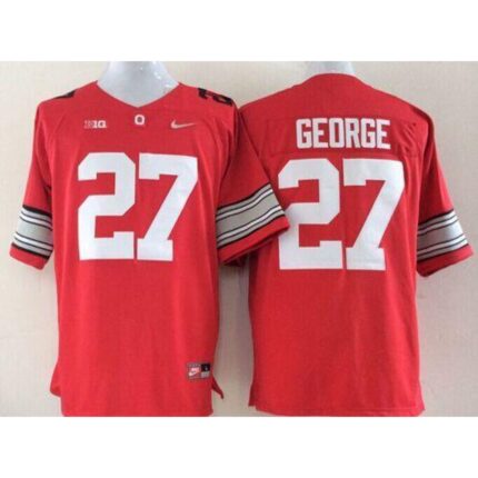 Buckeyes #27 Eddie George Red Limited Stitched NCAA Jersey