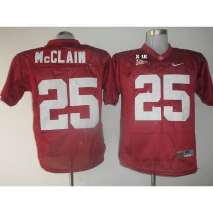 Crimson Tide #25 Rolando McClain Red 2016 College Football Playoff National Championship Patch Stitched NCAA Jersey