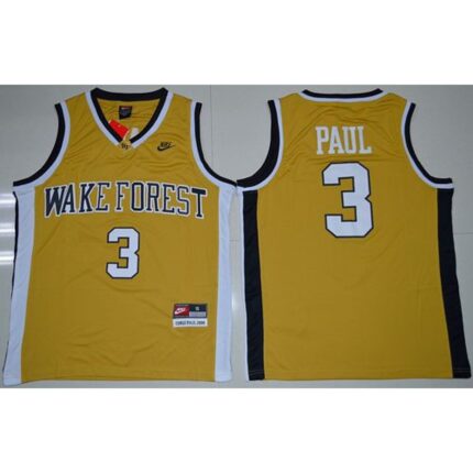 Demon Deacons #3 Chris Paul Gold Basketball Stitched NCAA Jersey
