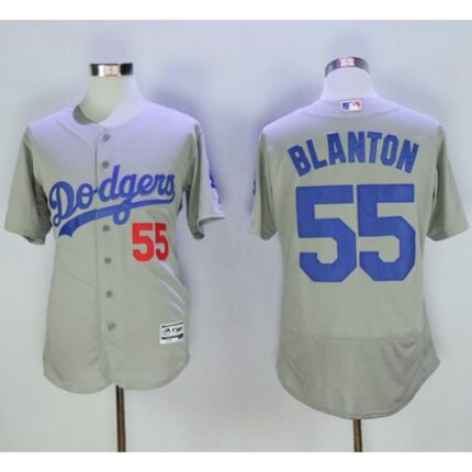 Dodgers #55 Joe Blanton Grey Flexbase Authentic Collection Stitched MLB Jersey