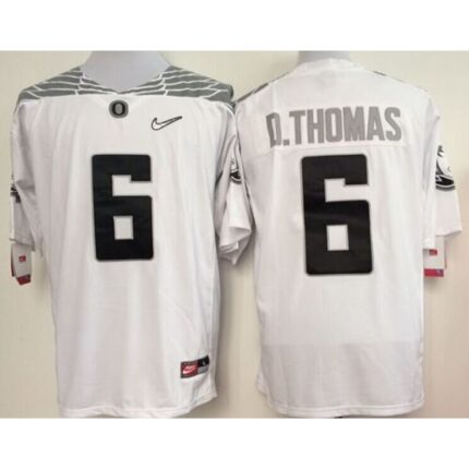 Ducks #6 De'Anthony Thomas White Diamond Quest Stitched NCAA Jersey