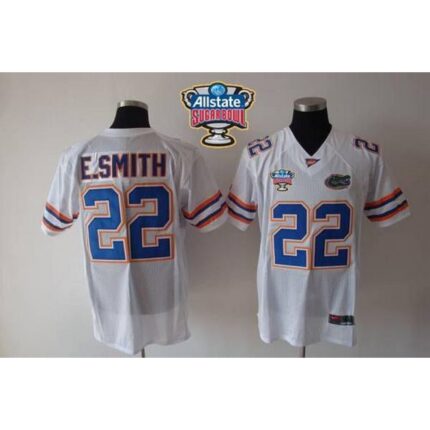 Gators #22 E.Smith White Allstate Sugar Bowl Stitched NCAA Jersey