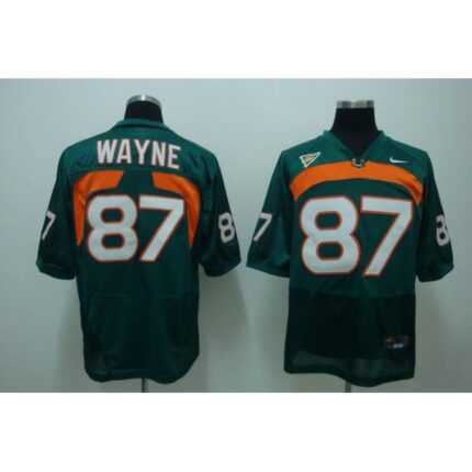 Hurricanes #87 Reggie Wayne Green Stitched NCAA Jersey