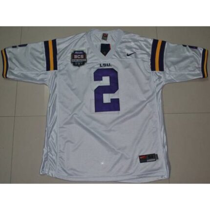 LSU Tigers #2 Rueben Randle White 2012 BCS Championship Patch Stitched NCAA Jersey