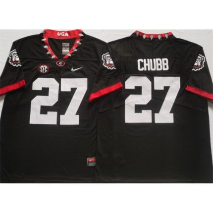 Men's Georgia Bulldogs #27 CHUBB Black College Football Stitched Jersey