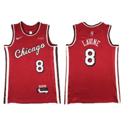 Men's Chicago Bulls #8 Zach lavine 75th Anniversary Red Edition Swingman Stitched Basketball Jersey