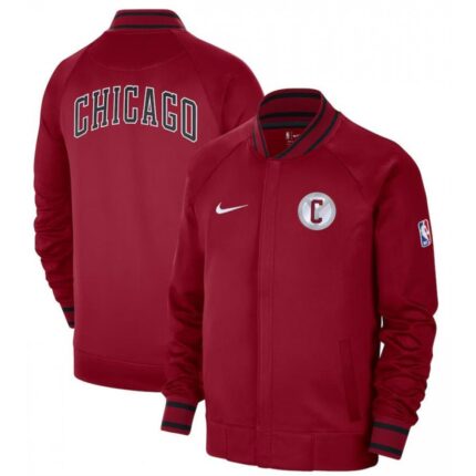 Men's Chicago Bulls Red 2022/23 City Edition Showtime Thermaflex Full-Zip Jacket