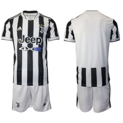 Men's Juventus White/Black Home Soccer Jersey Suit