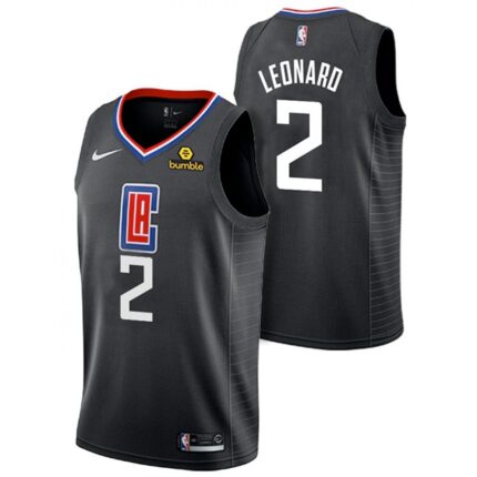 Men's Los Angeles Clippers #2 Kawhi Leonard Black Stitched NBA Jersey