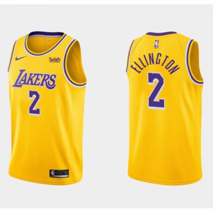 Men's Los Angeles Lakers #2 Wayne Ellington Yellow Stitched Basketball Jersey