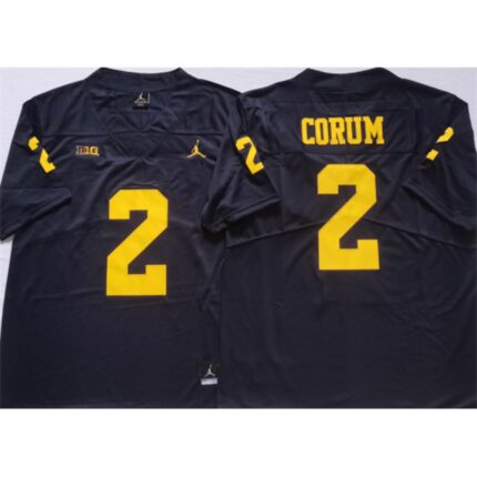 Men's Michigan Wolverines #2 CORUM Blue Stitched Jersey