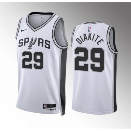 Men's San Antonio Spurs #29 Mamadi Diakite White Association Edition  Stitched Basketball Jersey