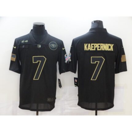 Men's San Francisco 49ers  #7 Colin Kaepernick 2020 Black Salute To Service Limited Stitched Jersey