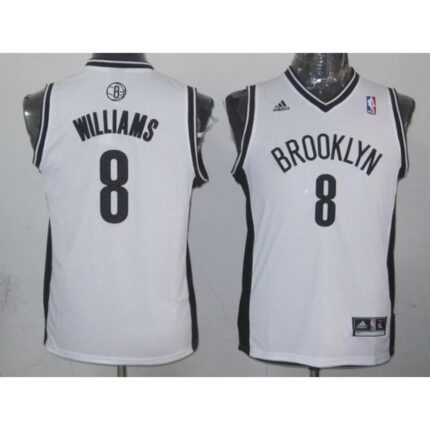 Nets #8 Deron Williams White Stitched Youth NBA Jersey