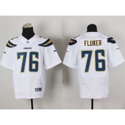 Nike Chargers #76 D.J. Fluker White Men's Stitched NFL New Elite Jersey