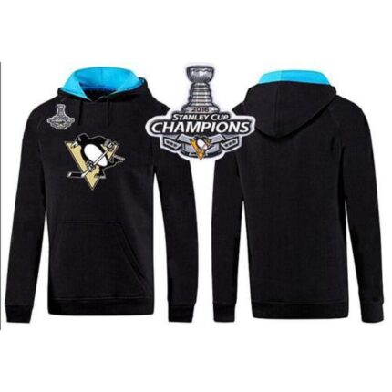 Pittsburgh Penguins Pullover Hoodie 2016 Stanley Cup Champions Black & Blue