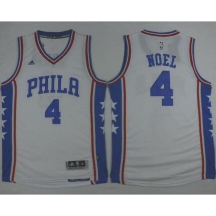 Revolution 30 76ers #4 Nerlens Noel White Stitched NBA Jersey