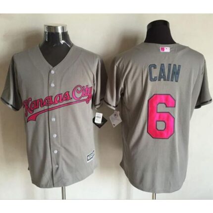 Royals #6 Lorenzo Cain Grey New Cool Base 2016 Mother's Day Stitched MLB Jersey