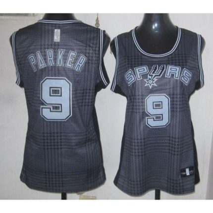 Spurs #9 Tony Parker Black Women's Rhythm Fashion Stitched NBA Jersey