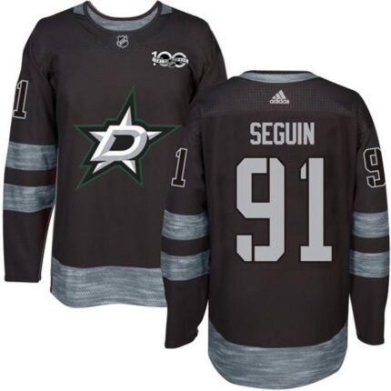 Stars #91 Tyler Seguin Black 1917-2017 100th Anniversary Stitched NHL Jersey
