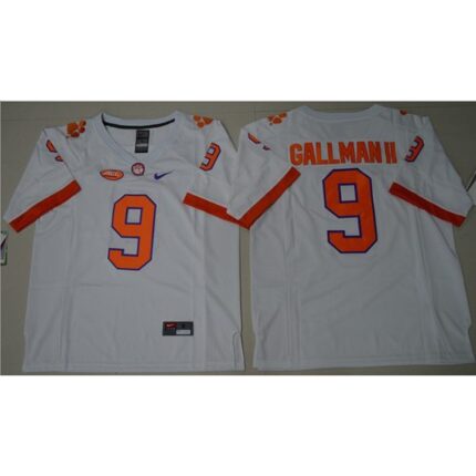 Tigers #9 Wayne Gallman II White Limited Stitched NCAA Jersey