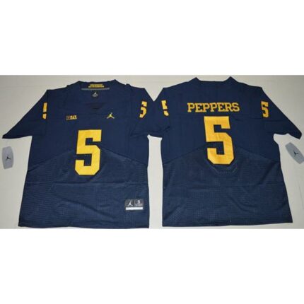 Wolverines #5 Jabrill Peppers Navy Blue Jordan Brand Elite Stitched NCAA Jersey
