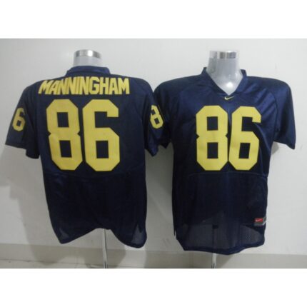 Wolverines #86 Mario Manningham Blue Stitched NCAA Jersey