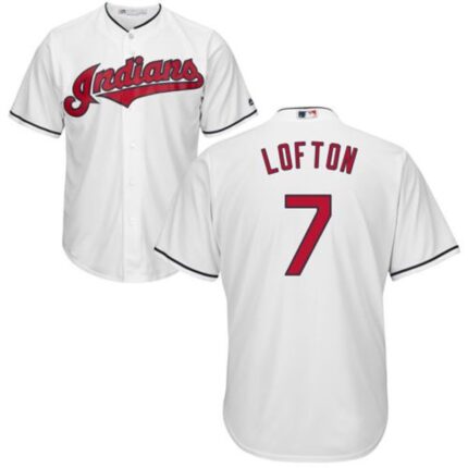 indians #7 Kenny Lofton White New Cool Base Stitched MLB Jersey