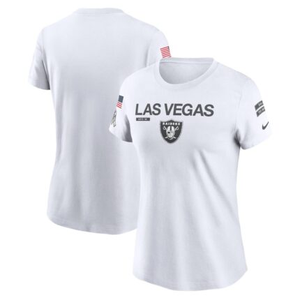 Women's Las Vegas Raiders  Nike White 2024 Salute To Service Legend Performance T-Shirt