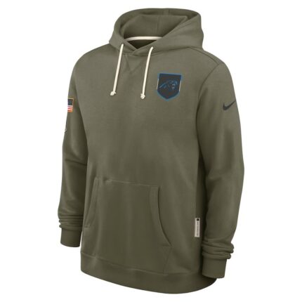 Men's Carolina Panthers Nike Olive 2025 Salute to Service Sideline Standard Issue Dri-FIT Hoodie