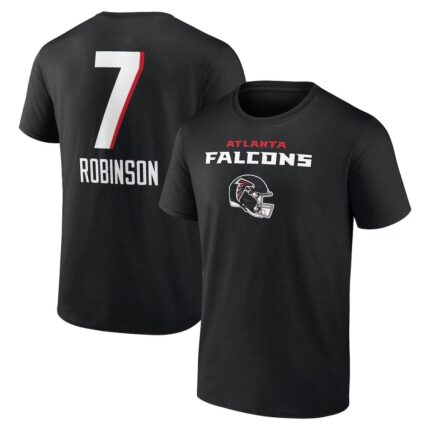 Bijan Robinson Atlanta Falcons Team Wordmark Name & Number T-Shirt - Black