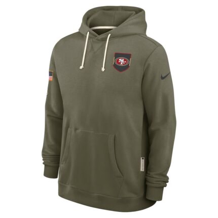 Men's San Francisco 49ers Nike Olive 2025 Salute to Service Sideline Standard Issue Dri-FIT Hoodie
